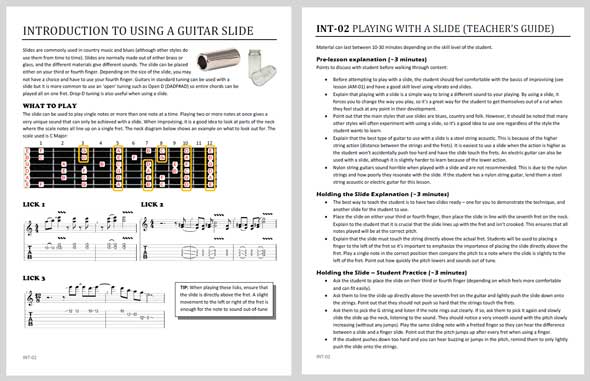 Guitar lesson plans