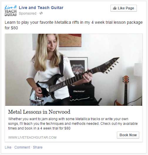 Facebook ad example