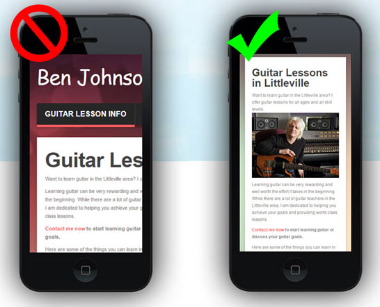 A mobile-ready website is a must for guitar teachers