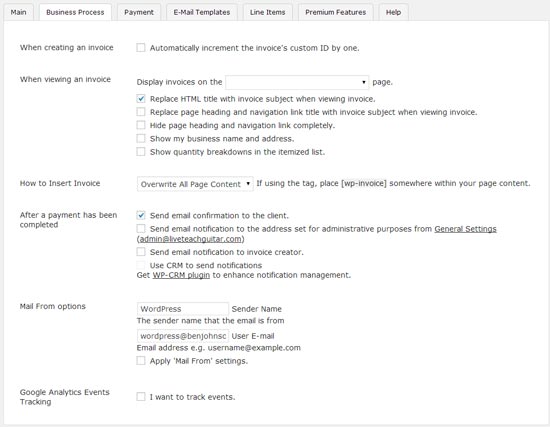 invoice-business-settings